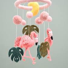 Nursery Cot Mobile - Pink Flamingo