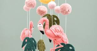 Nursery Cot Mobile - Pink Flamingo