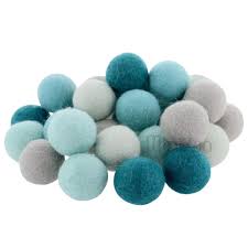 Wool Felt Balls In A Pouch Coastal Colours 3cm 30 Balls