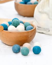 Wool Felt Balls In A Pouch Coastal Colours 3cm 30 Balls