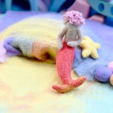 Felt Waldorf Merman- Pink Hair