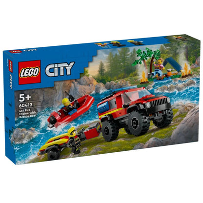 Lego 60412 4x4 Fire Engine With Rescue Boat City 5+