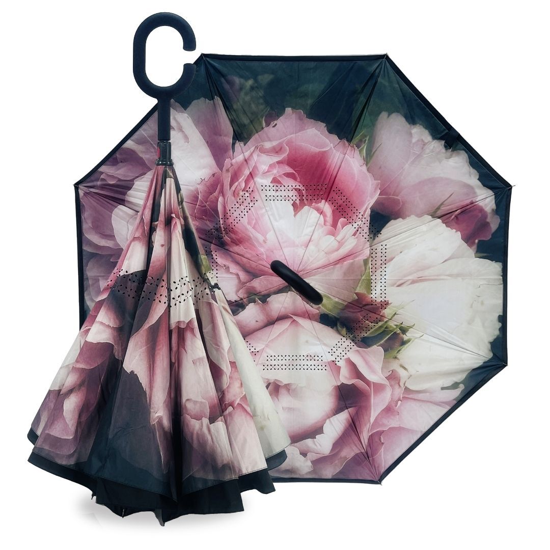 Vintage Roses Reverse Sun Safe Umbrella