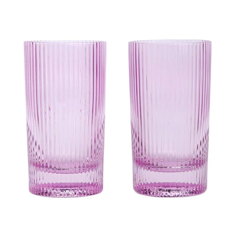 The Stella Highball Glasses Lilac - Designworks Collective