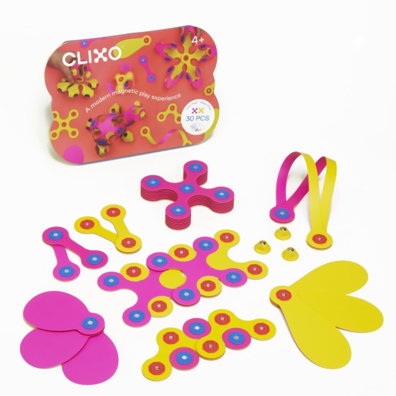 Clixo Crew Magnetic Building Toys For Kids Flexible Magnets Creative Stem Toys 30 Pc