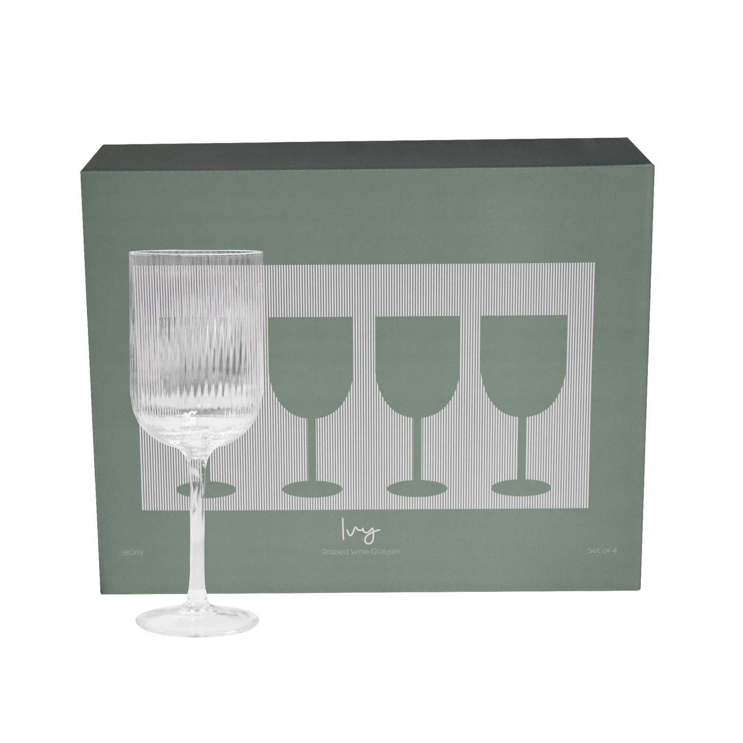 Ivy Wine Glass Ribbed