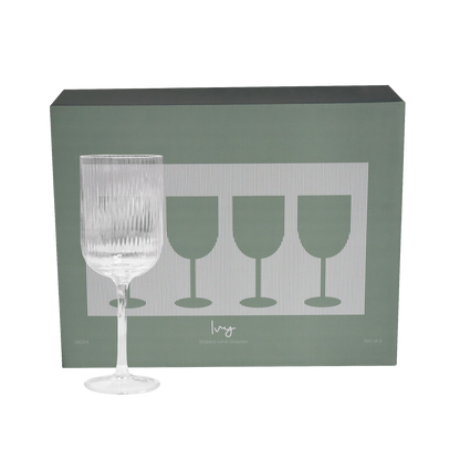 Ivy Wine Glass Ribbed