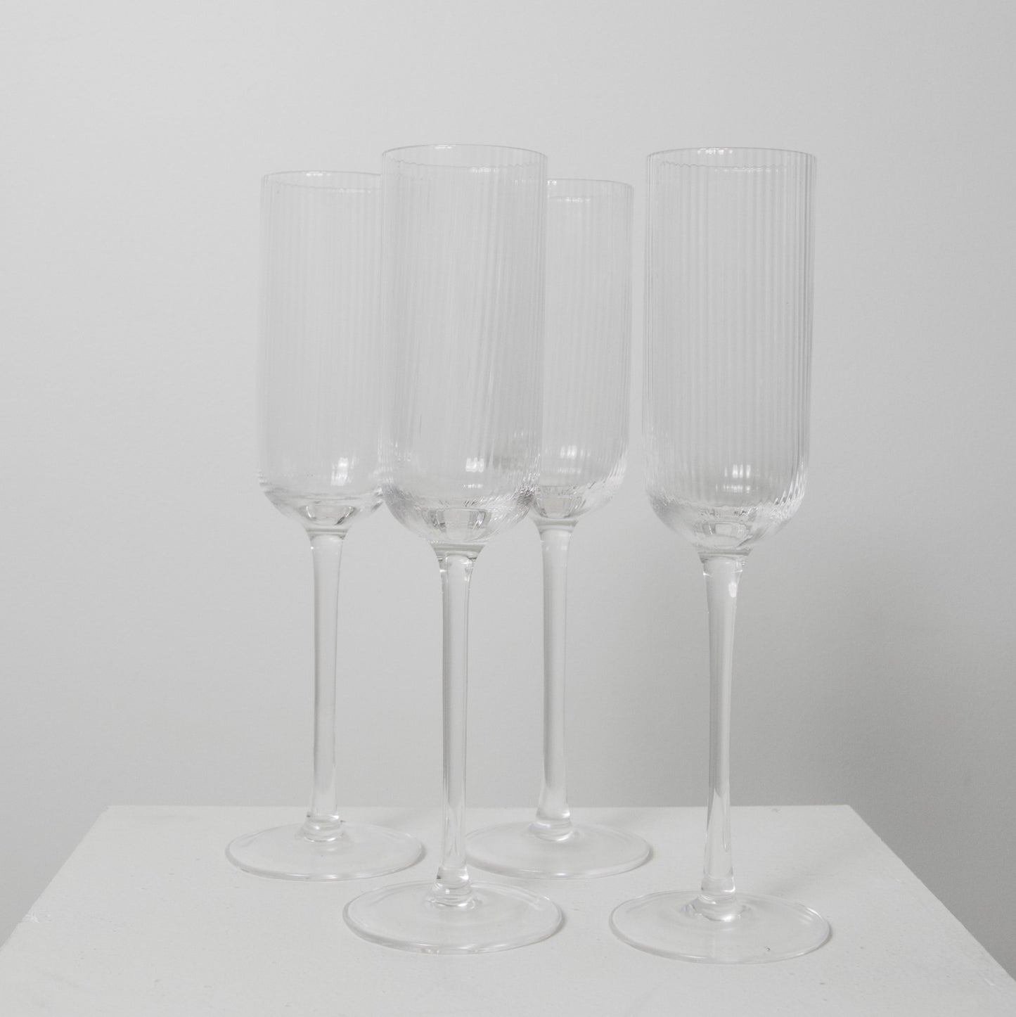 Atticus Champagne Ribbed Glasses