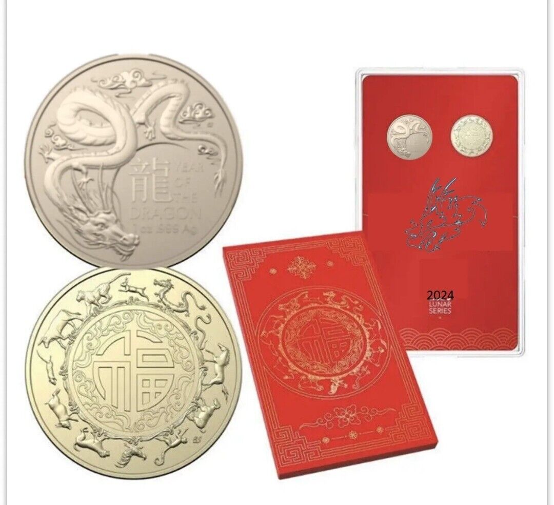 Coin Pack - Year Of The Dragon $1. Uncirc 2024 2 Coin Set