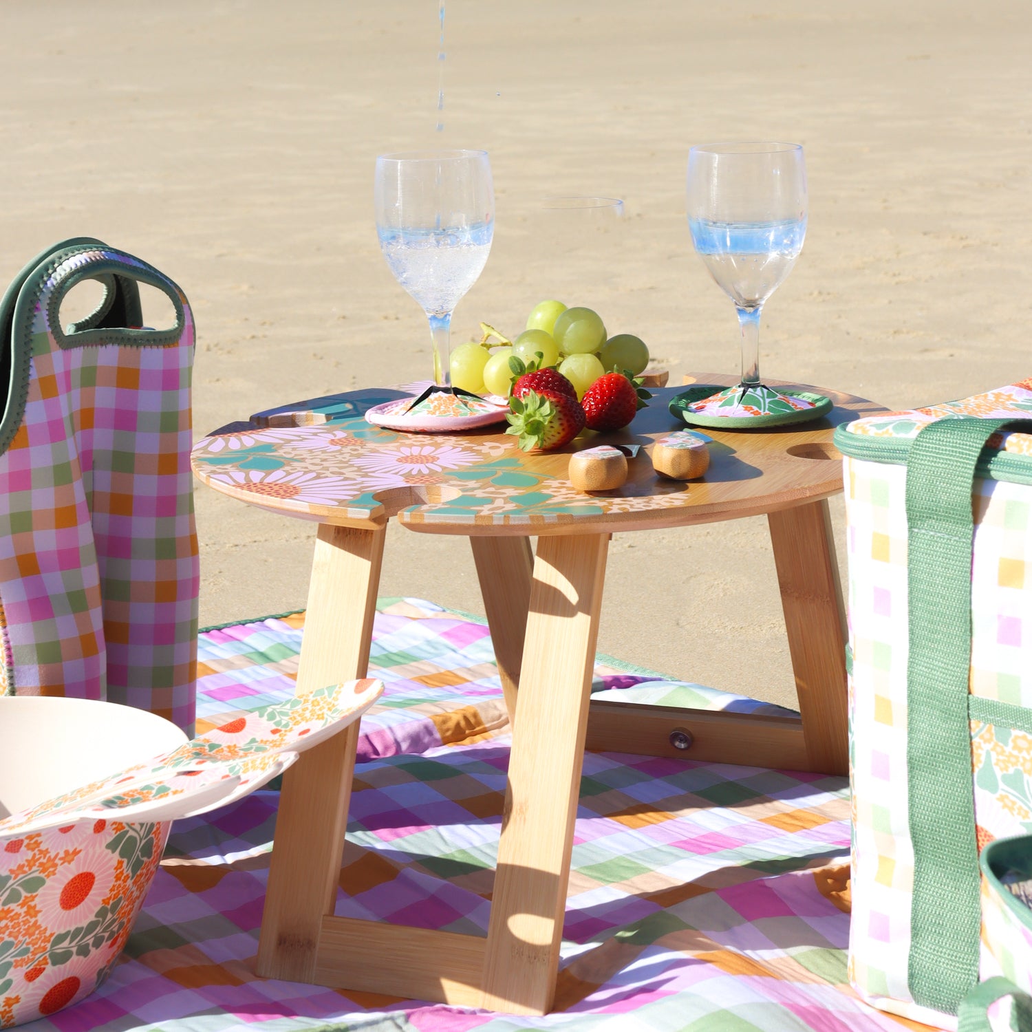 Picnic Spring Floral Foldable Picnic Table