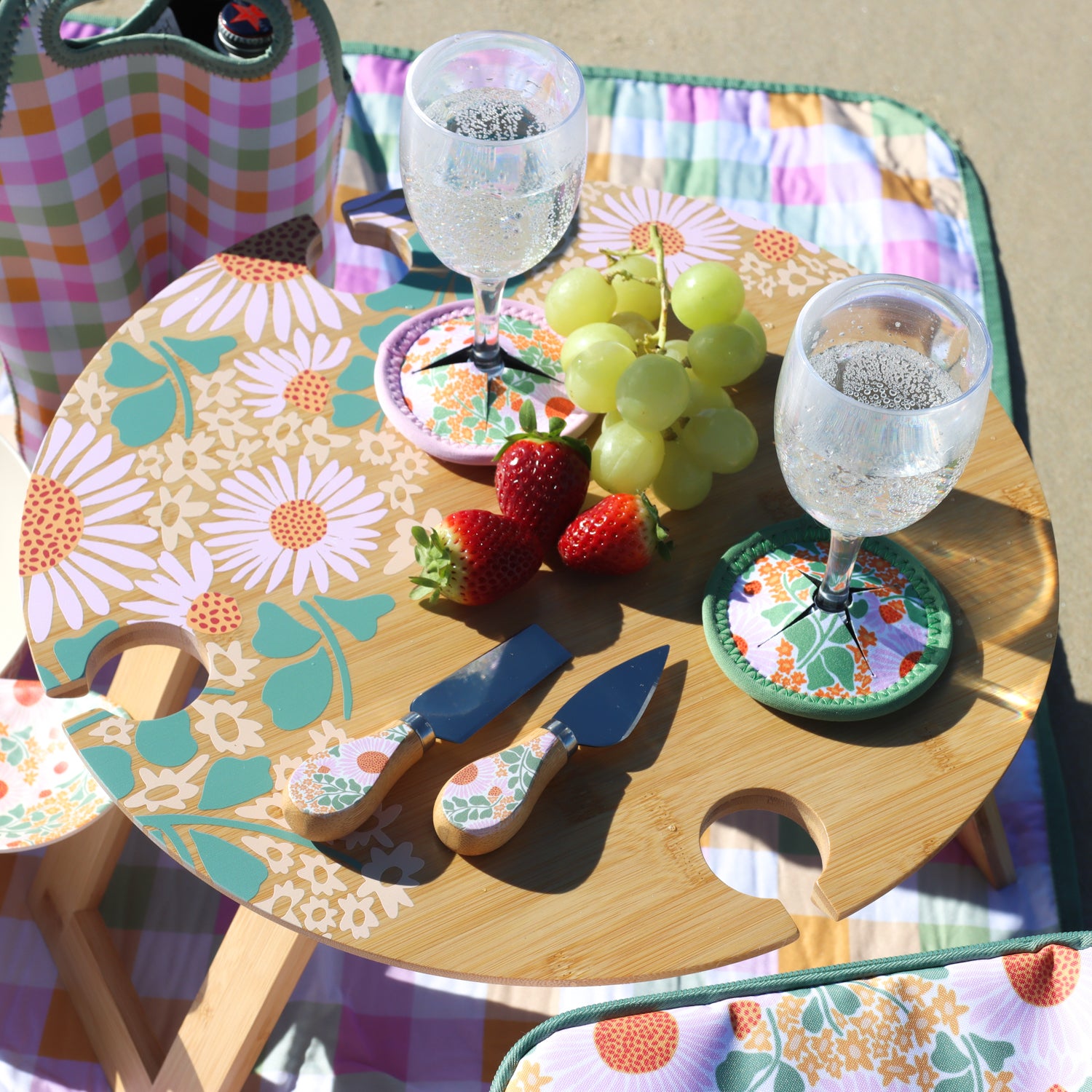 Picnic Spring Floral Foldable Picnic Table