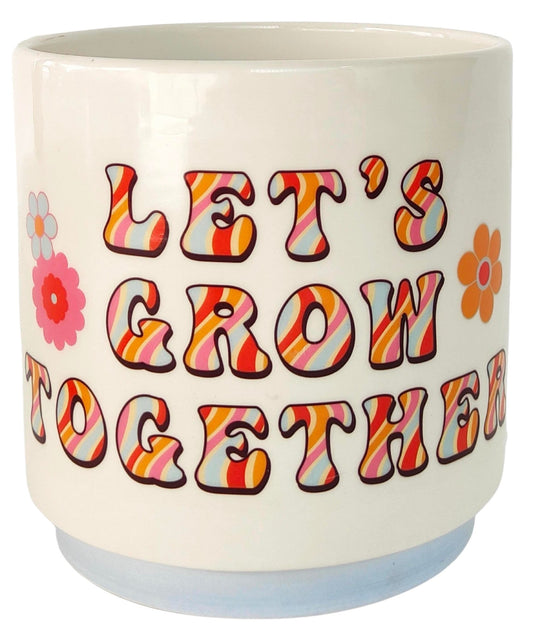 Retro Floral Lets Growtogether Planter