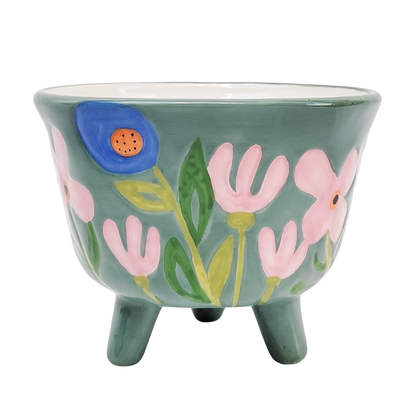 16cm Naive Floral Planter Sage