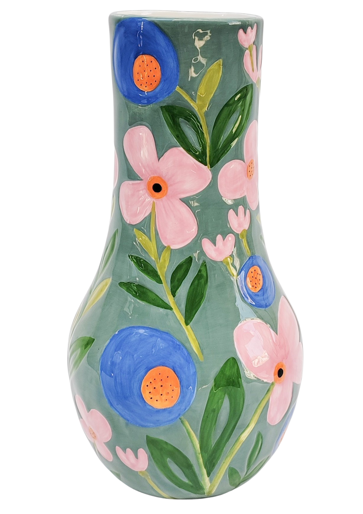 34cm Naive Floral Vase