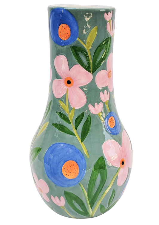 34cm Naive Floral Vase