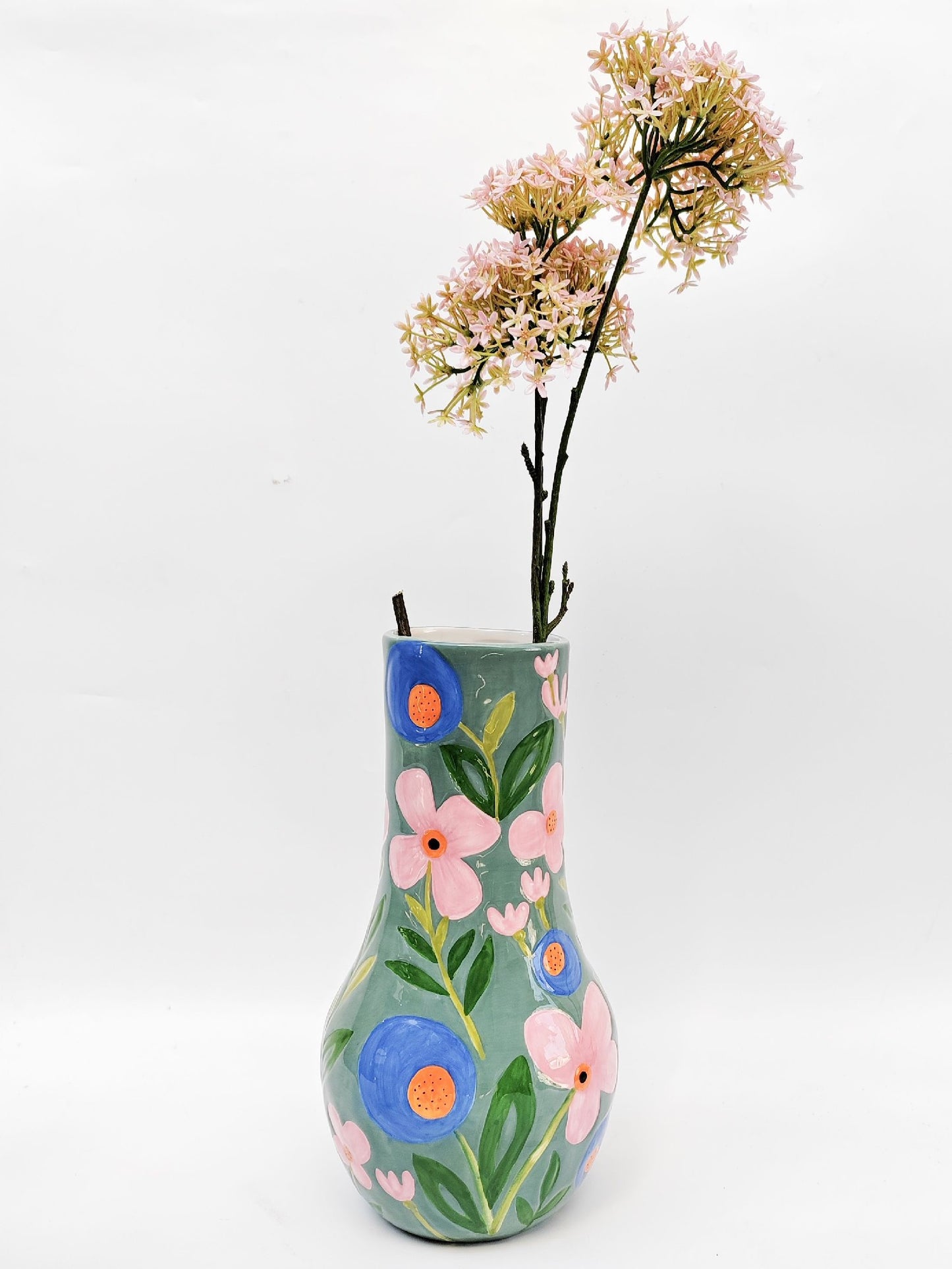 34cm Naive Floral Vase