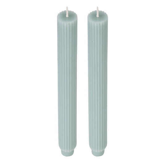 Amalfi Roma Dinner Candle Set Of 2 - Green/grey