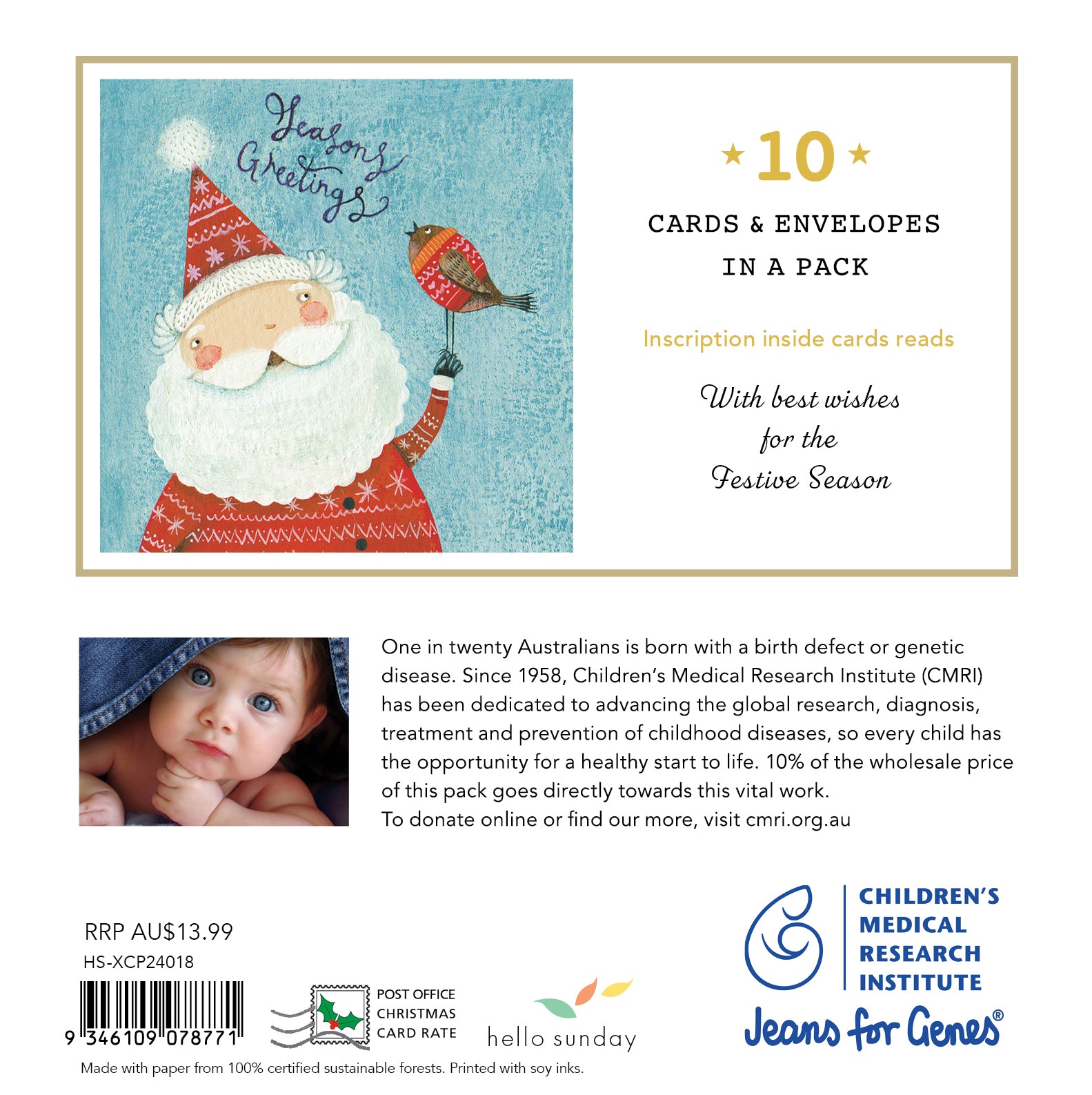 Christmas Charity Boxed Cards - Santa Cmri