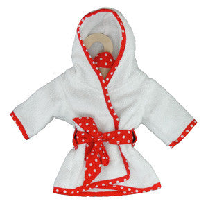 Dolls Clothes - Dressing Gown Red Trim