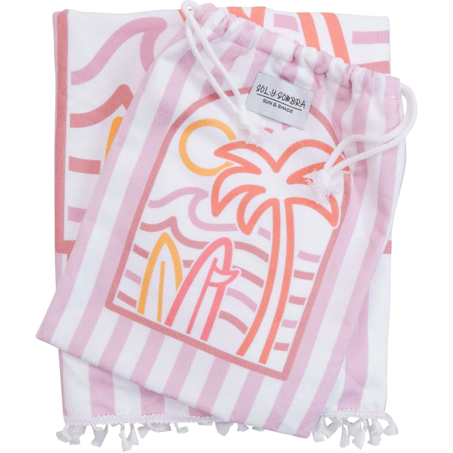 Kids Poncho Towel W/bag Summer Pink