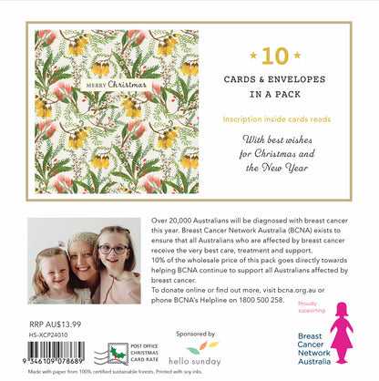 Christmas Charity Boxed Cards - Floral Christmas Bcna