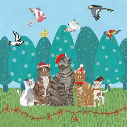 Christmas Charity Boxed Cards - Santa Cats Bcna